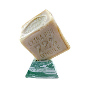 Porte savon "Cube" teinté vert